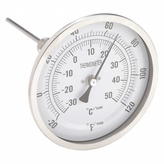 Adj Angle 20° to 120°F/ 30° to 50°C Dial Thermometer 1NGC8 1NGC8