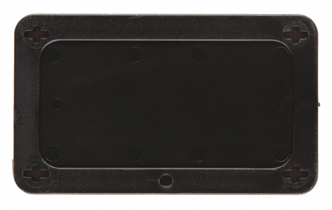 Blank Tag: Plastic, Black, Rectangle, 3 11/16 in x 2 3/16 in