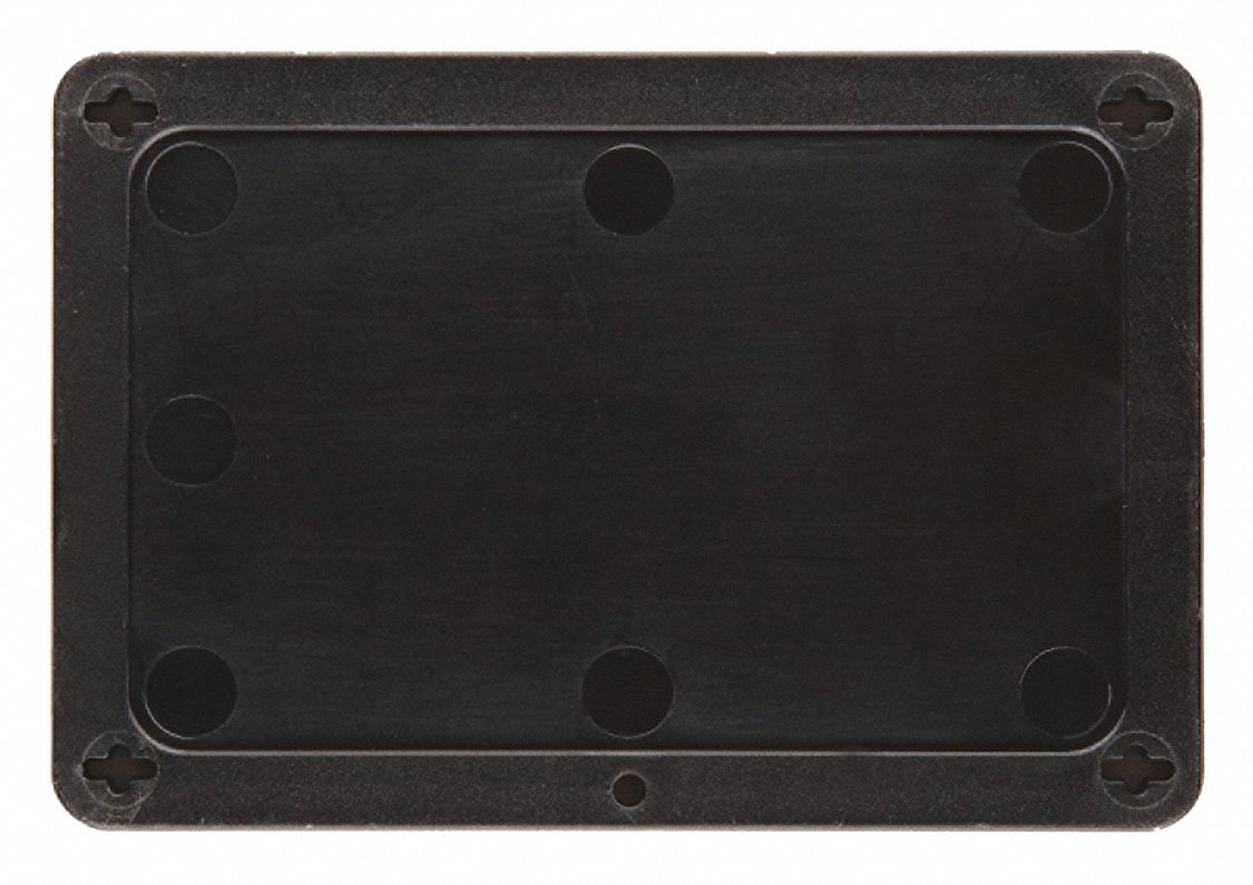 Blank Tag: Plastic, Black, Rectangle, 4 11/16 in x 3 3/16 in