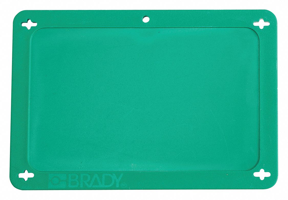 Blank Tag: Plastic, Green, Rectangle, 4 11/16 in x 3 3/16 in