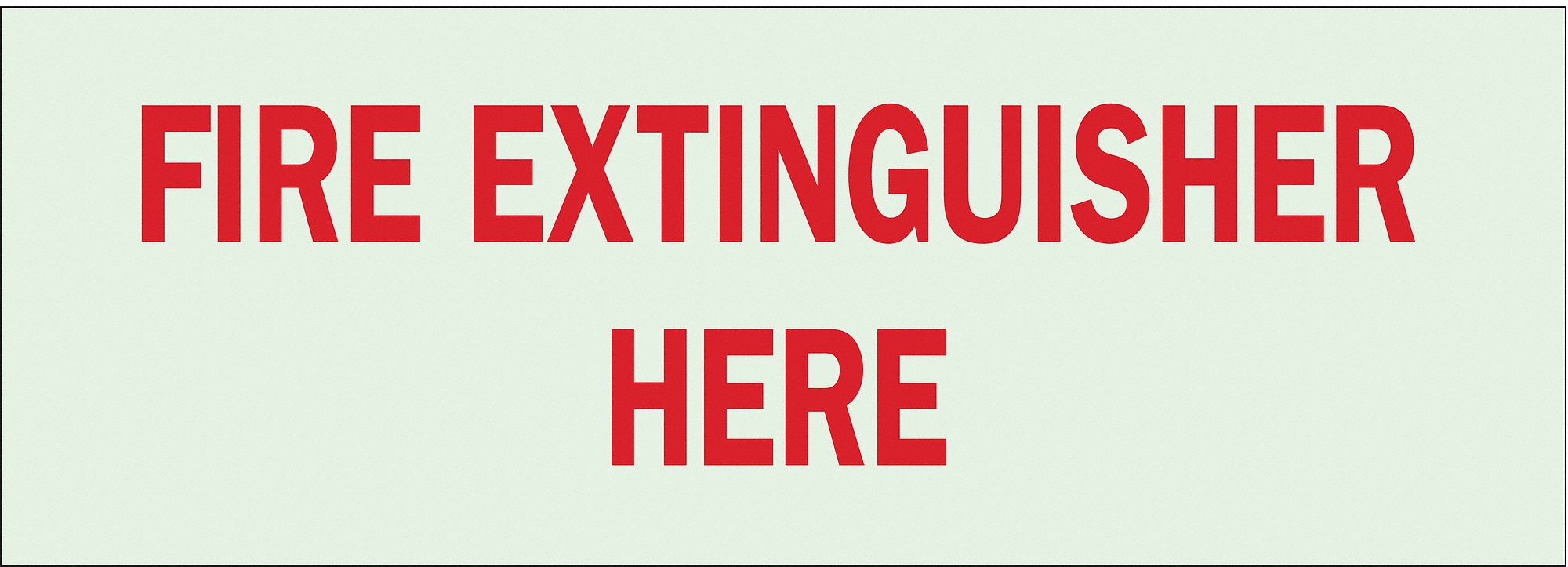 FIRE EXTINGUISHER SIGN, POLYESTER, ADHESIVE MOUNT, NOT RETROREFLECTIVE, GLOW IN THE DARK