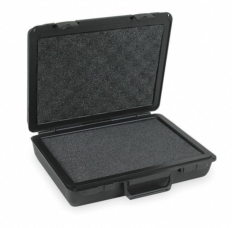 PROTECTIVE CASE, 8½ IN X 11½ IN X 3¼ IN INSIDE, FLAT, BLACK, STATIONARY, 2 LB W
