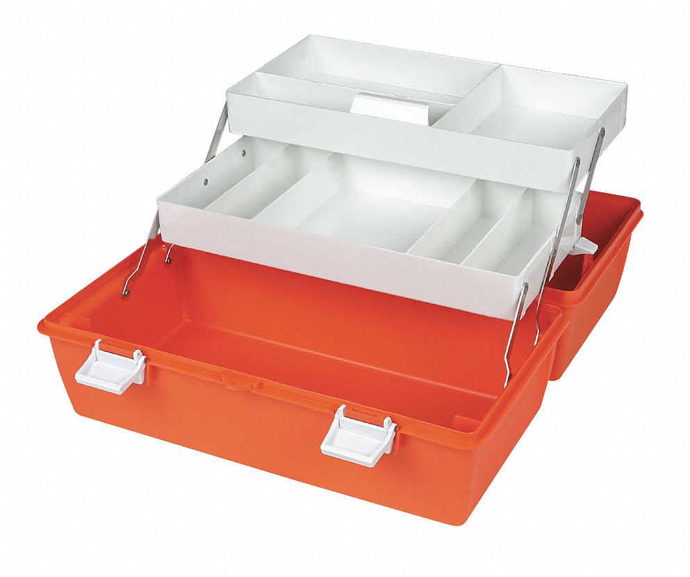 FIRST AID STORAGE CASE,W 10 1/4,2 T