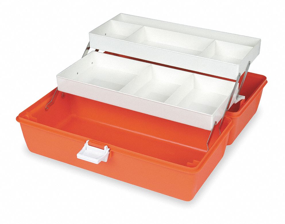 FIRST AID STORAGE CASE,W 8 5/8,2 TR