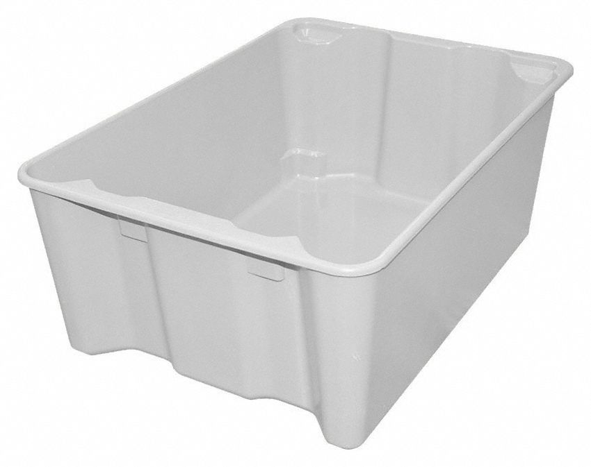 MOLDED FIBERGLASS, 14.96 gal, 25 1/4 in x 18 in x 10 in, Stack and Nest Container 1NTK8