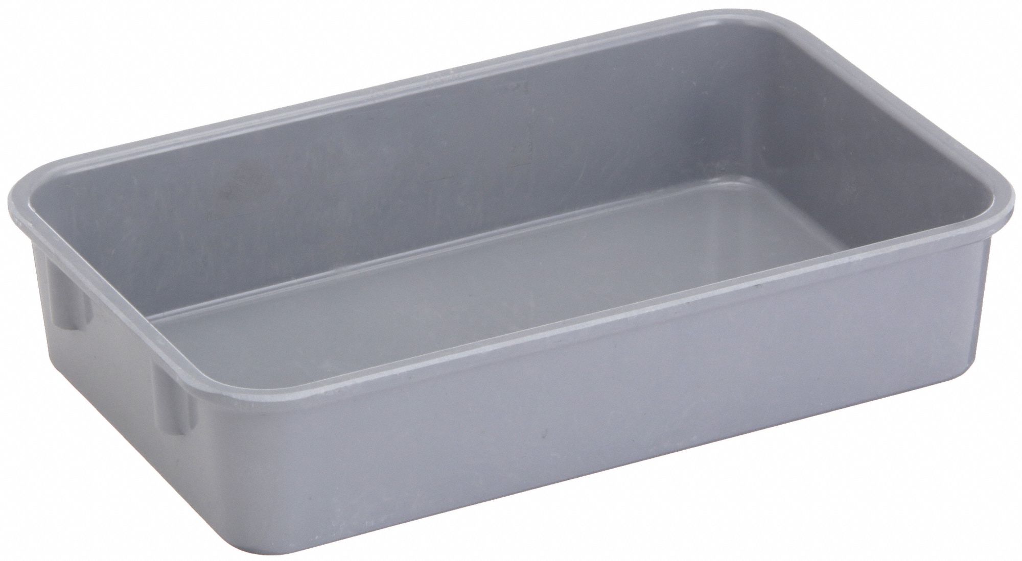 Nesting Tote: 0.4 gal, 9 3/4 in x 6 1/8 in x 2 1/8 in, -60°F to 250°F, Gray, Solid