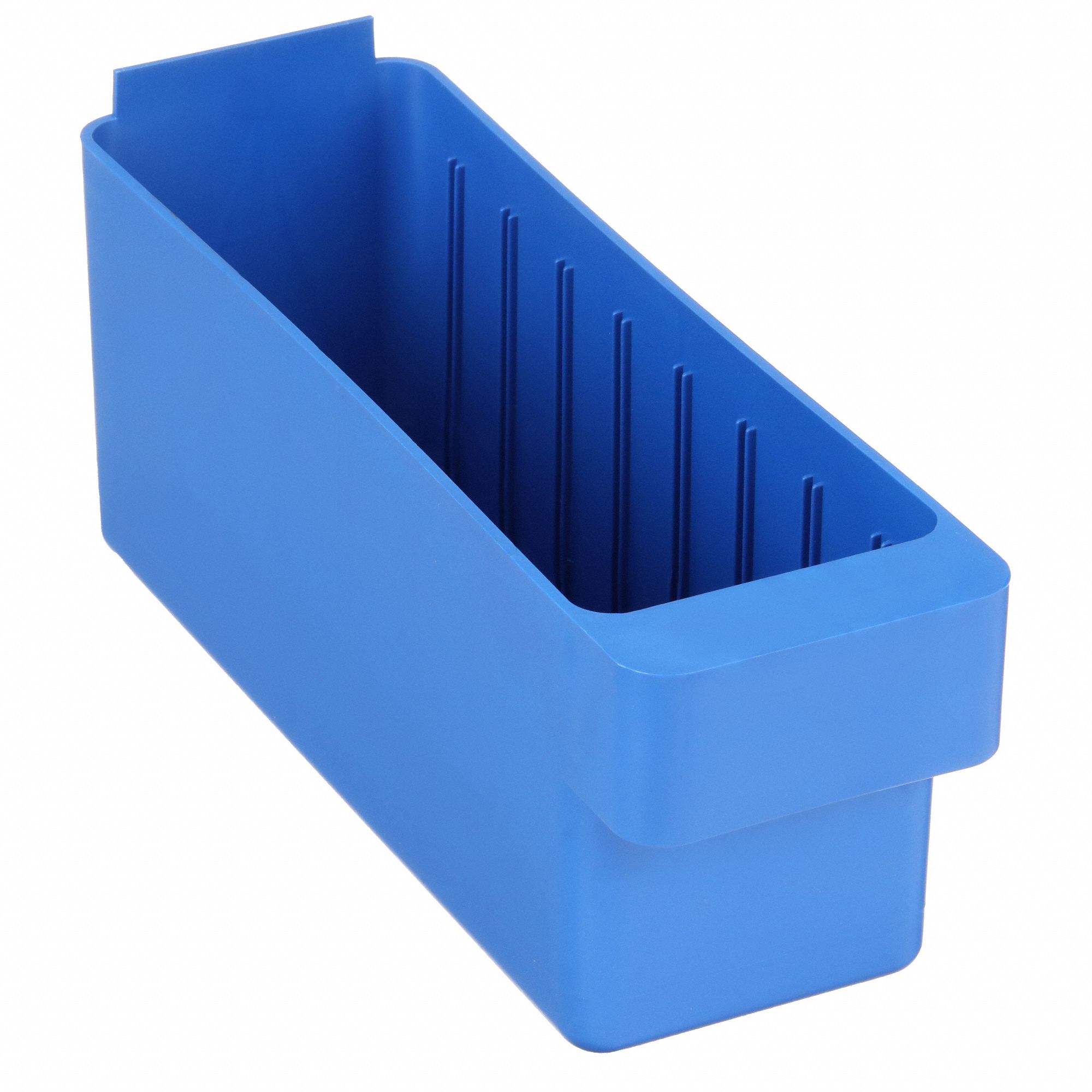 Drawer Bin: 11 5/8 in Overall Lg, 3 3/4 in x 4 5/8 in, Blue, 0 Dividers