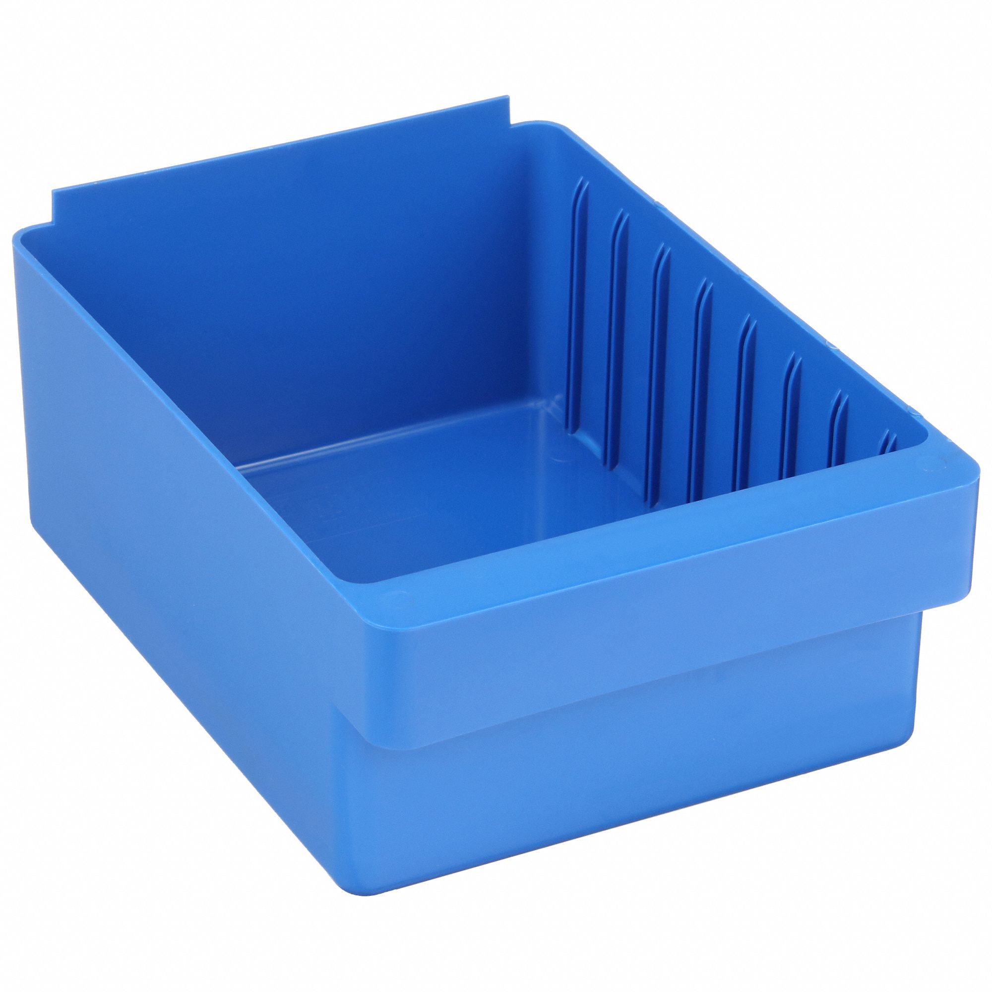 Drawer Bin: 11 5/8 in Overall Lg, 8 3/8 in x 4 5/8 in, Blue, 0 Dividers