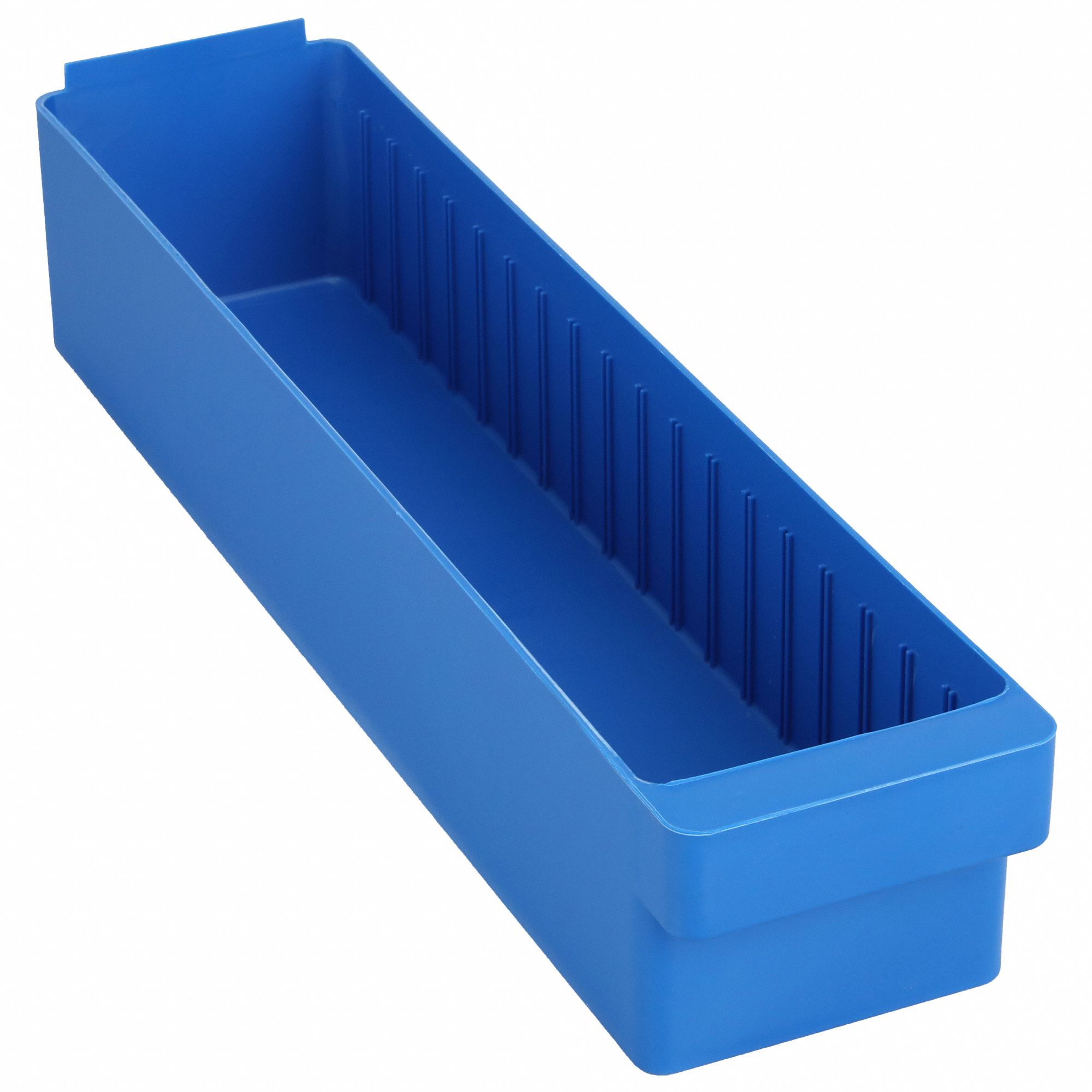 Drawer Bin: 24 in Overall Lg, 5 5/8 in x 4 5/8 in, Blue, 25 lb Load Capacity