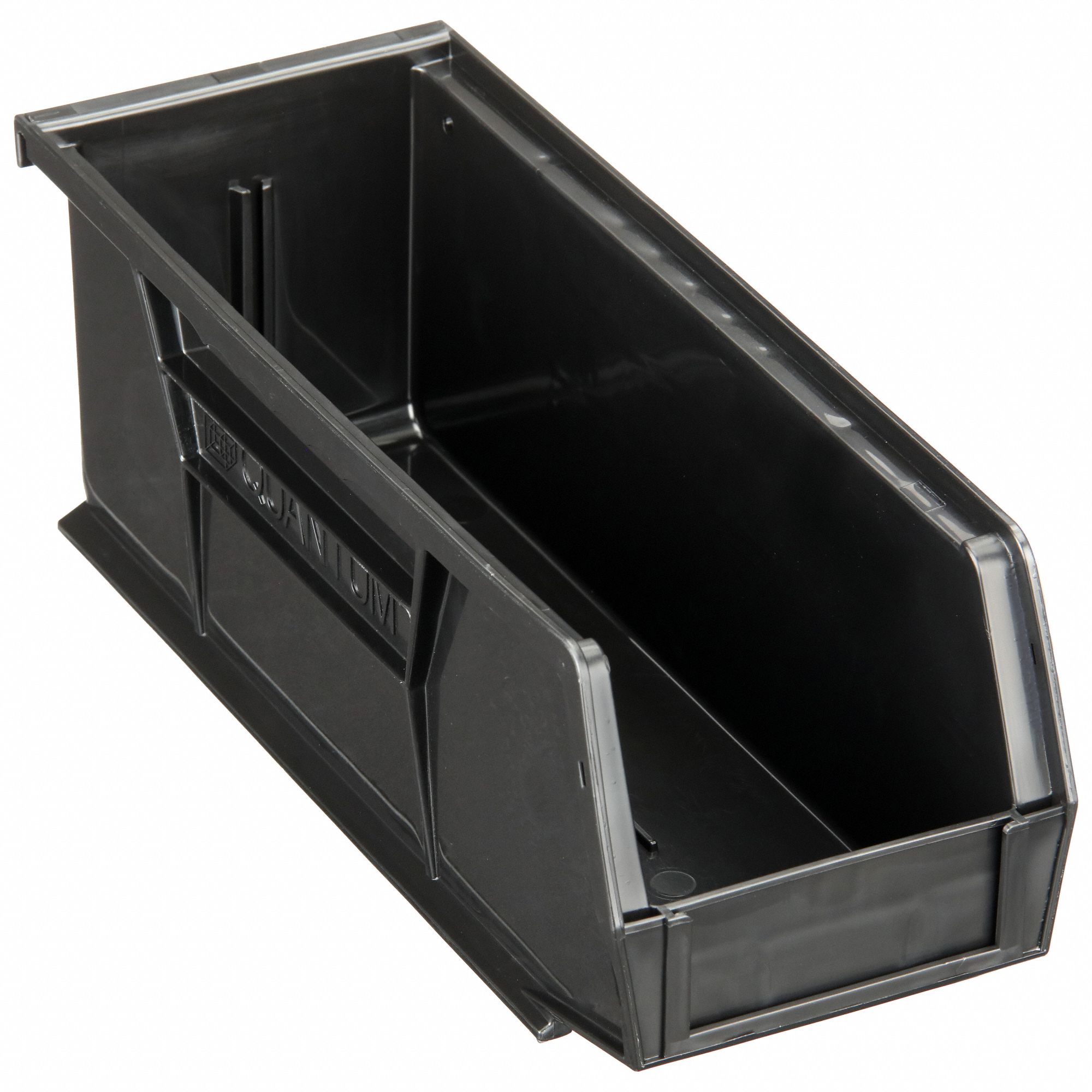 Hang and Stack Bin: 4 1/8 in x 10 7/8 in x 4 in, Black, 30 lb Load Capacity