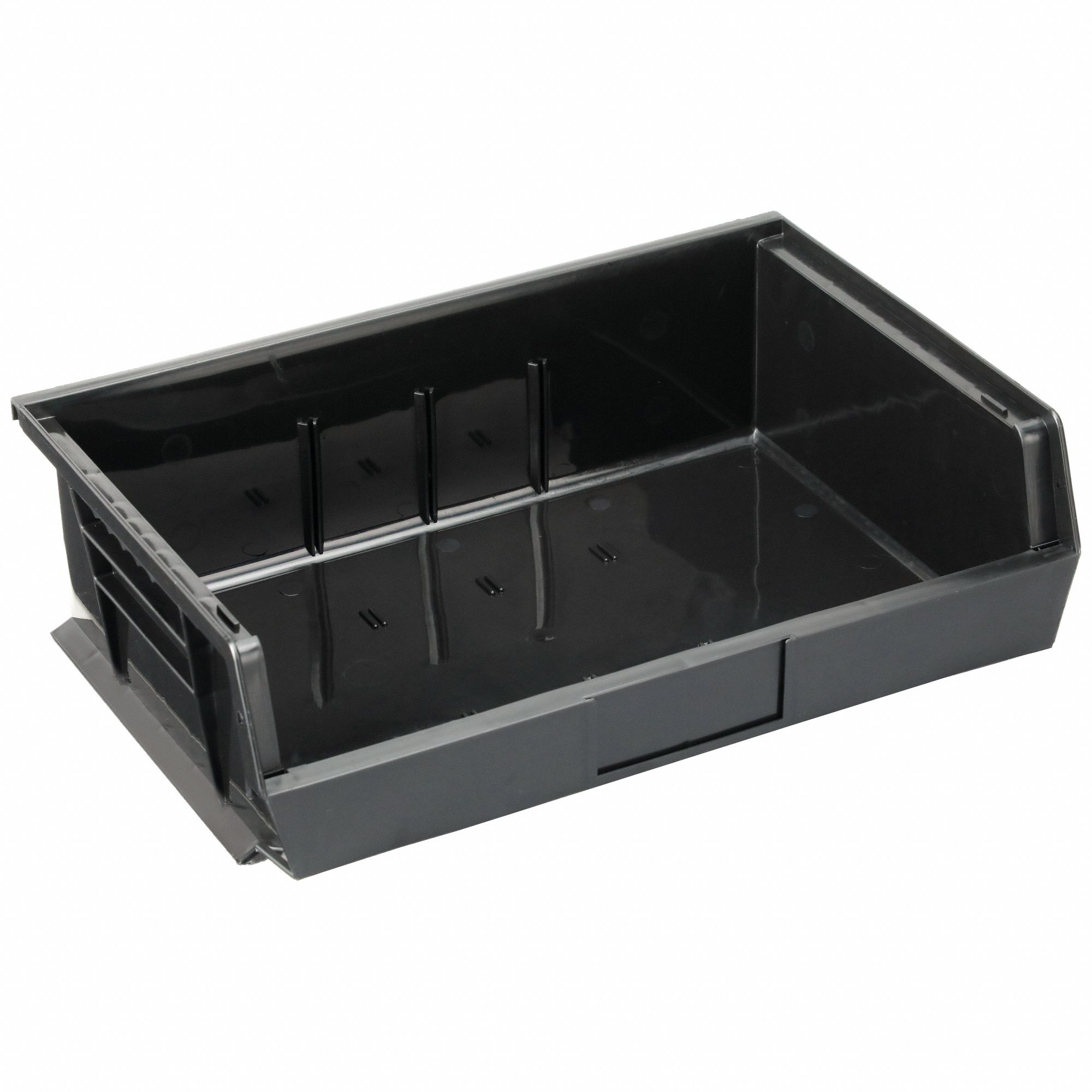 Hang and Stack Bin: 16 1/2 in x 10 7/8 in x 5 in, Black, 60 lb Load Capacity