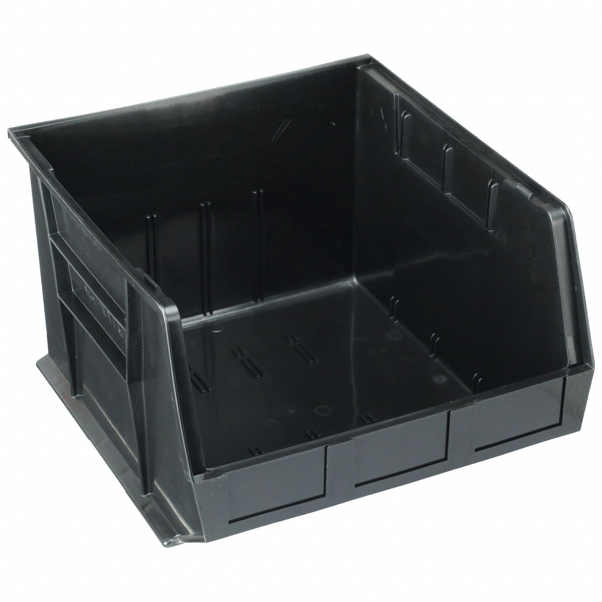 Hang and Stack Bin: 16 1/2 in x 18 in x 11 in, Black, Label Holder Included
