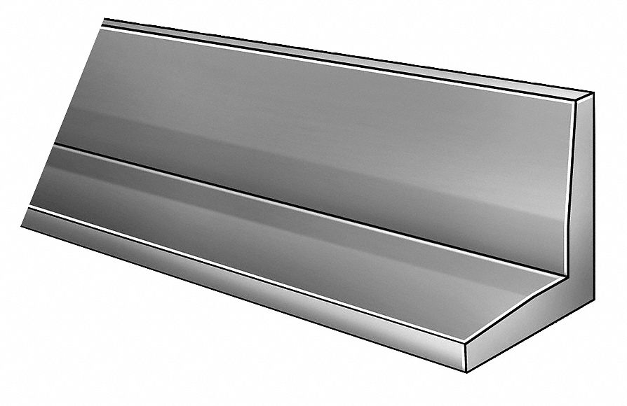 GRAINGER APPROVED 10 ft. Plastic Angle Stock, 7300 psi, PVC Type I, 0.