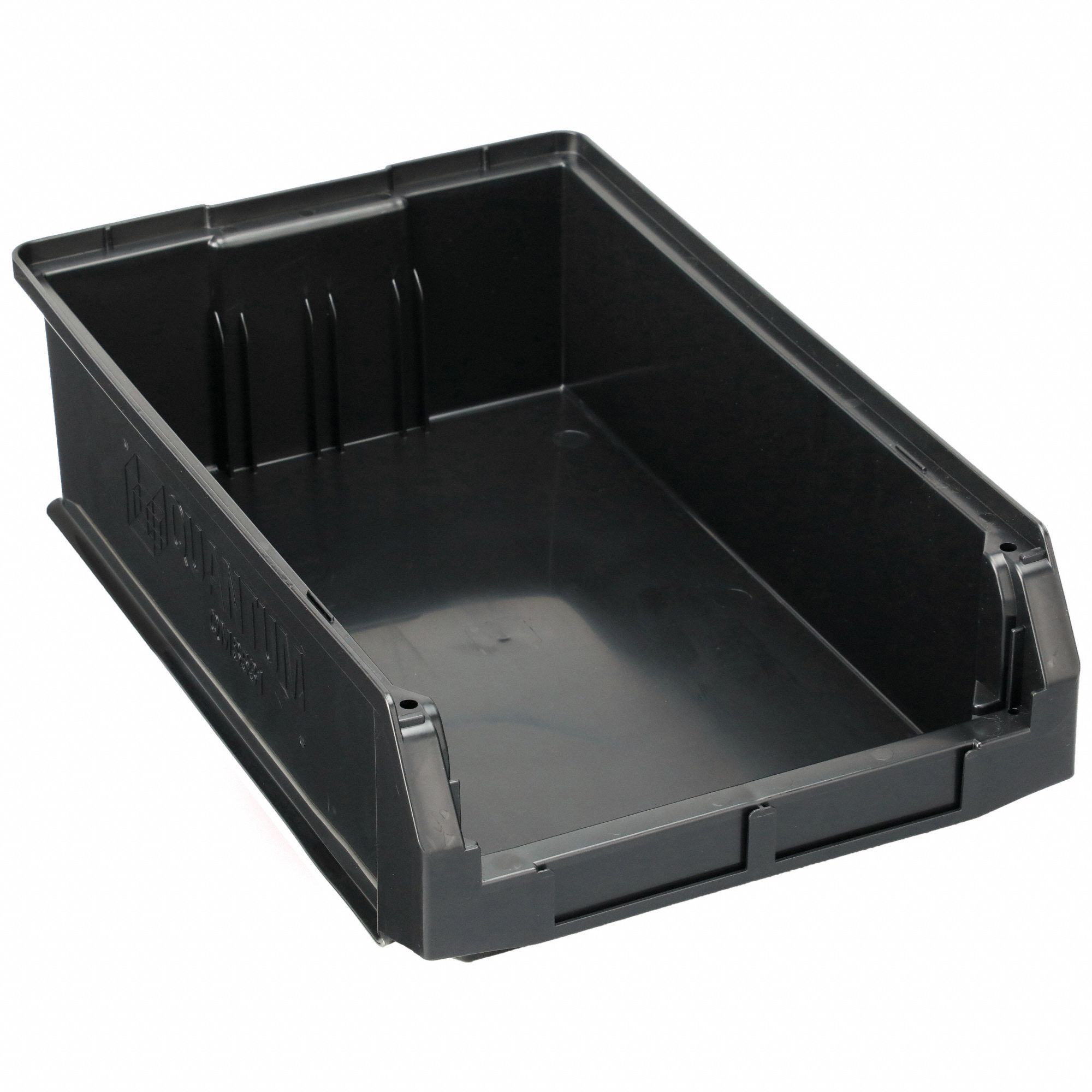 Shelf Bin: 19 3/4 in Overall Lg, 12 3/8 in x 5 1/8 in, Black