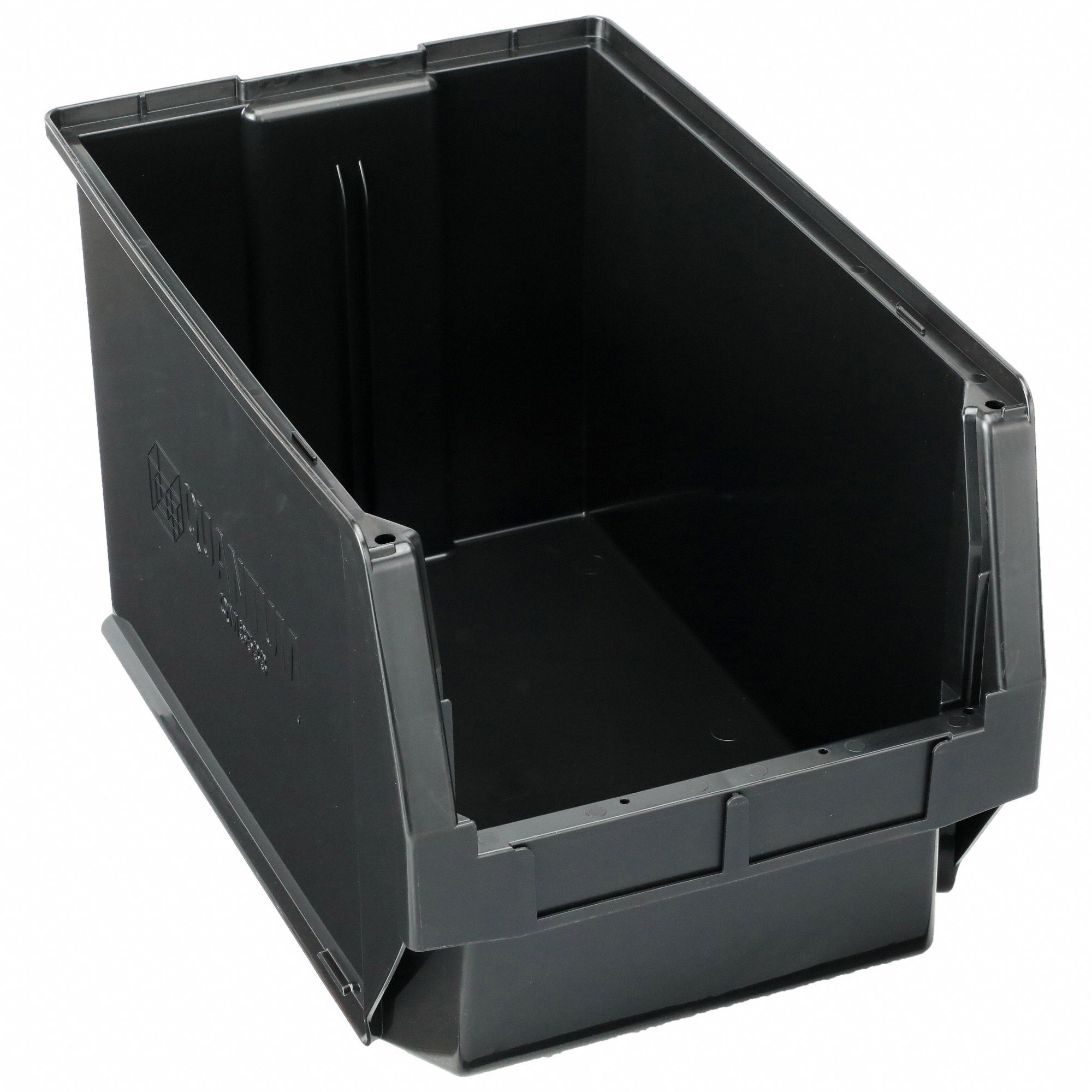 Shelf Bin: 19 3/4 in Overall Lg, 12 3/8 in x 11 7/8 in, Black