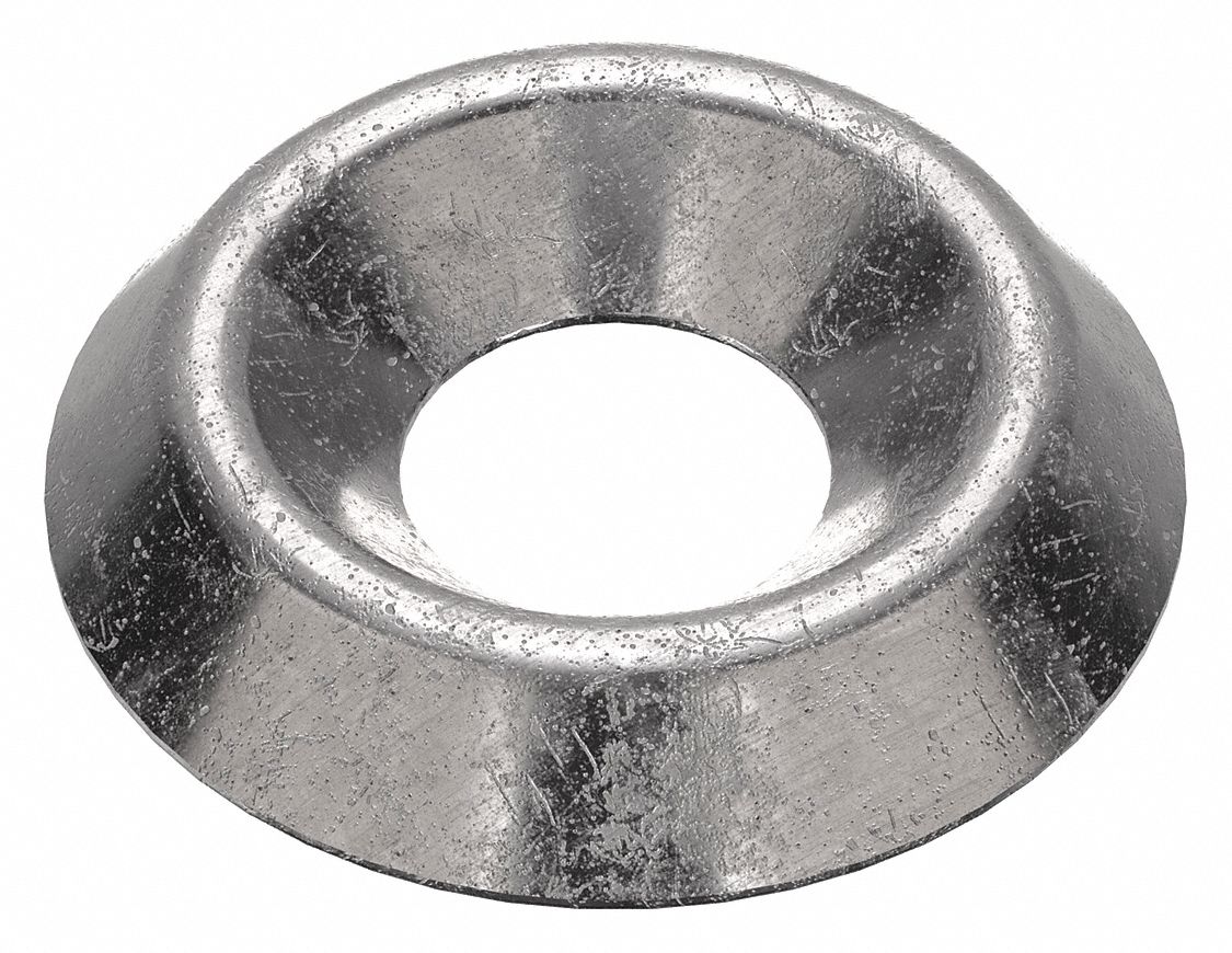 Countersunk Washer: 18-8, Stainless Steel, #6 Screw Sz, 29/64 in Outside Dia, 100 PK