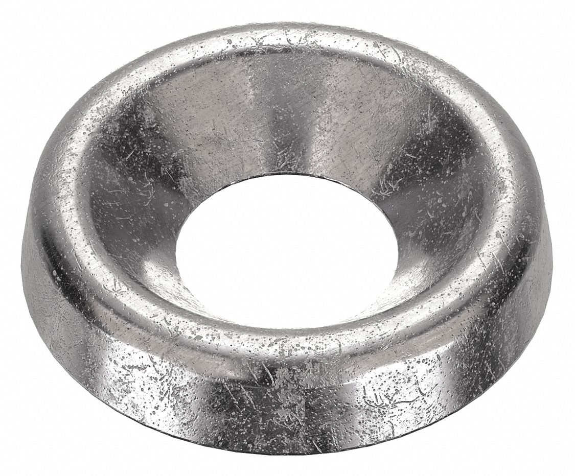 COUNTERSUNK WASHER, FOR ¼ IN SCREW, 18-8 STAINLESS STEEL, PLAIN, 0.156 IN OVERALL H, 100 PK