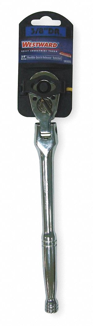 HAND RATCHET, 9 1/2 IN, CHROME, 3/8 IN