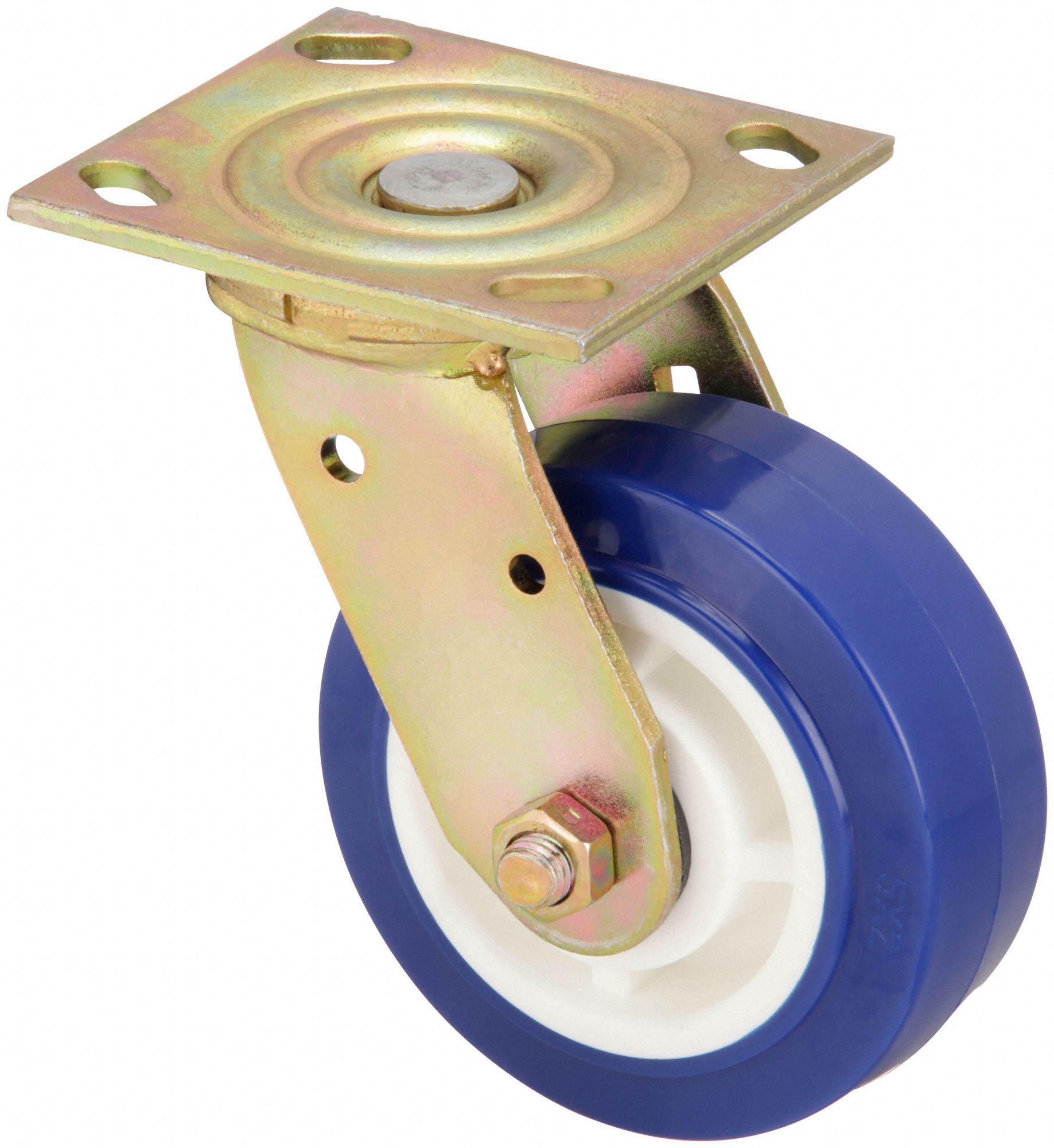 STANDARD PLATE CASTER, 5 IN WHEEL DIAMETER, 750 LB, 6½ IN MOUNTING H, SWIVEL CASTER