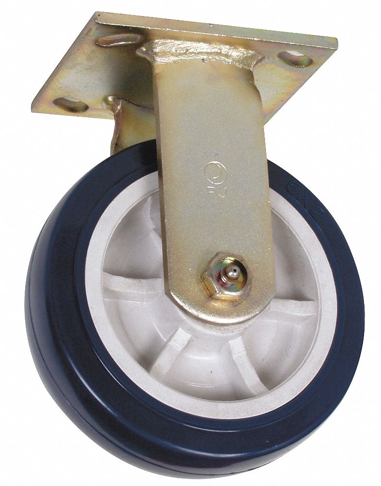 GRAINGER APPROVED Standard Plate Caster, Rigid, Polyurethane, 900 lb, 6