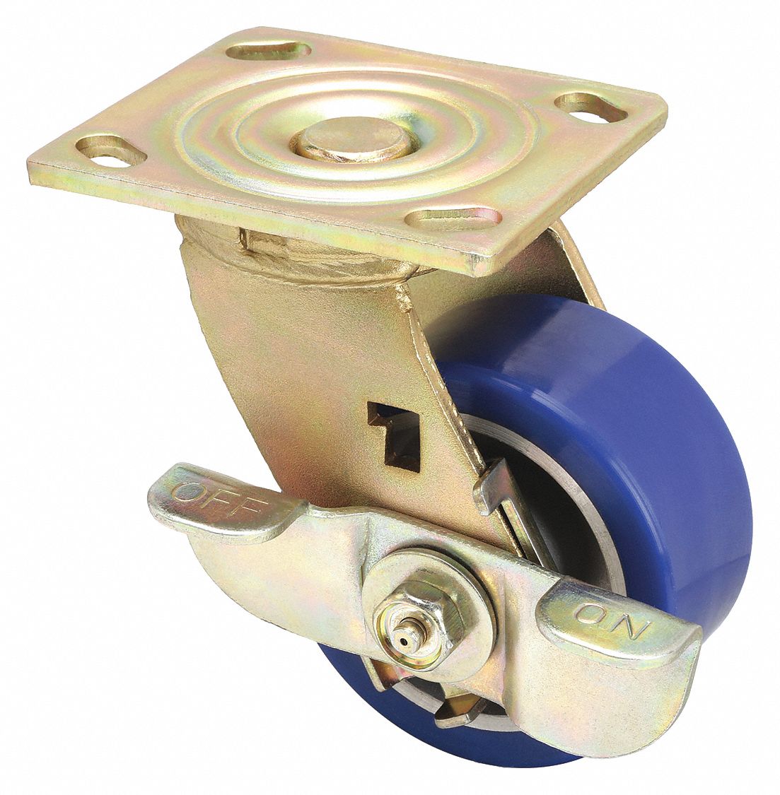 STANDARD PLATE CASTER, 4 IN WHEEL DIAMETER, 750 LB, 5⅝ IN MOUNTING H, POLYURETHANE