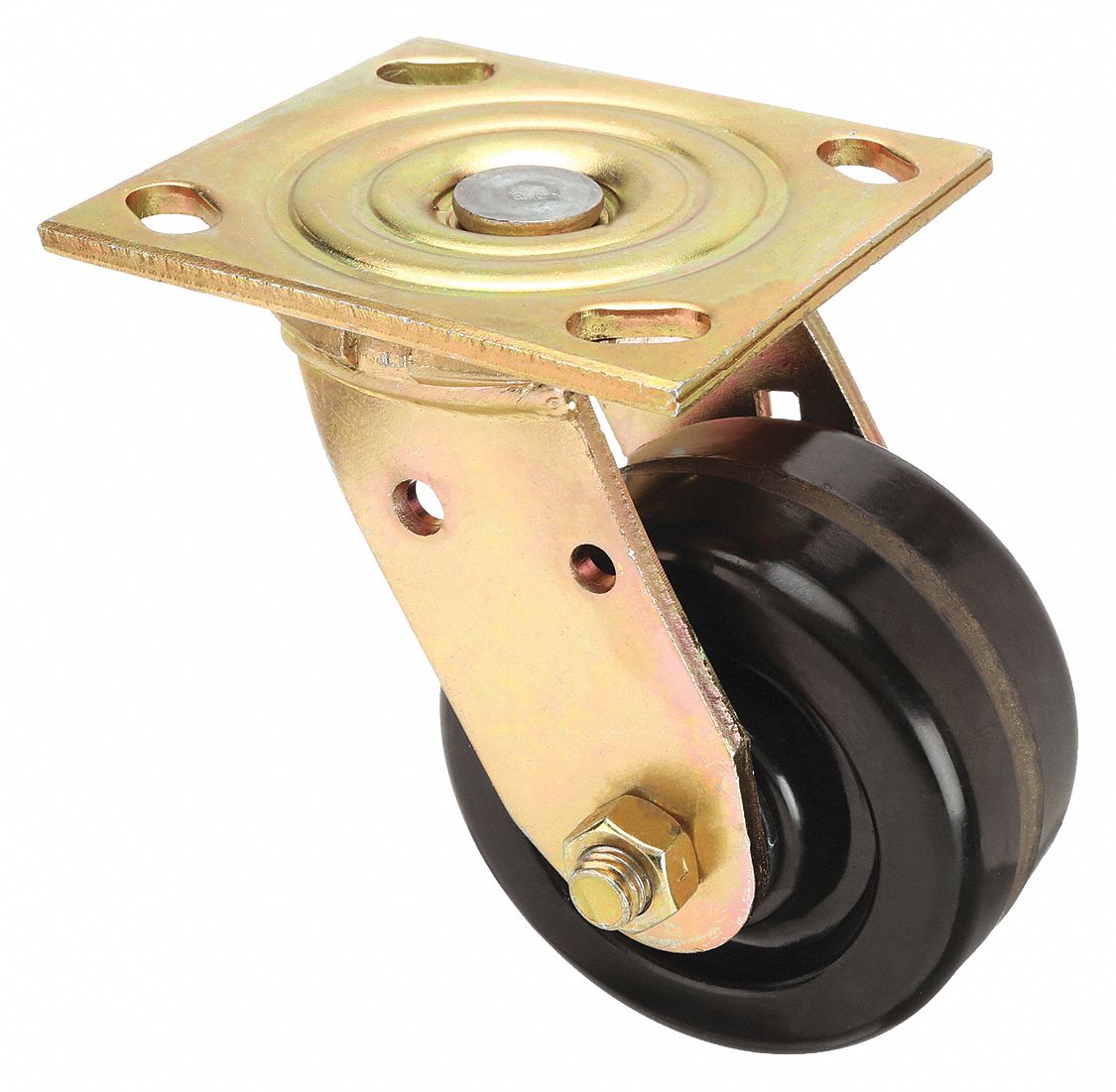 STANDARD PLATE CASTER, 4 IN WHEEL DIAMETER, 800 LB, 5⅝ IN MOUNTING H, SWIVEL CASTER