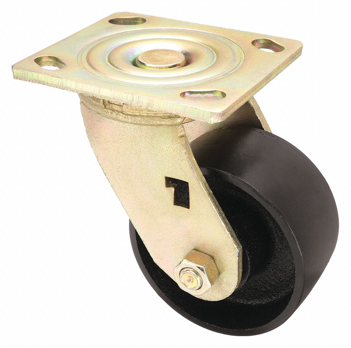 STANDARD PLATE CASTER, 4 IN WHEEL DIAMETER, 1000 LB, 5⅝ IN MOUNTING H, SWIVEL CASTER