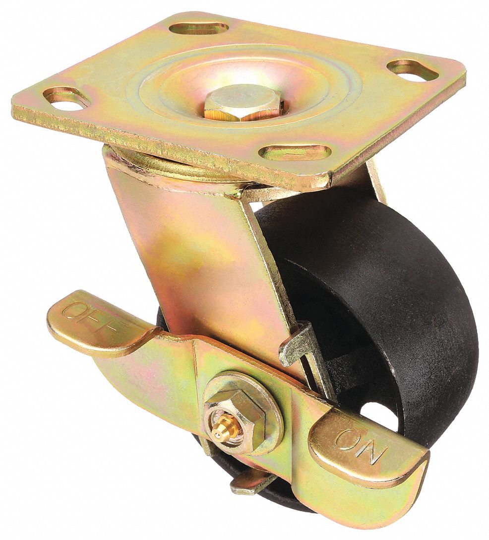 STANDARD PLATE CASTER, 4 IN WHEEL DIAMETER, 1000 LB, 5⅝ IN MOUNTING H, STEEL, ROLLER