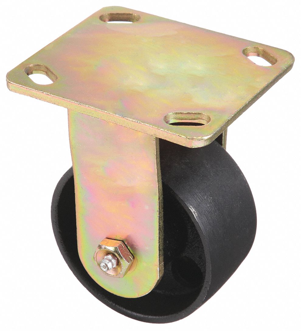 STANDARD PLATE CASTER, 4 IN WHEEL DIAMETER, 1000 LB, 5⅝ IN MOUNTING H, RIGID CASTER