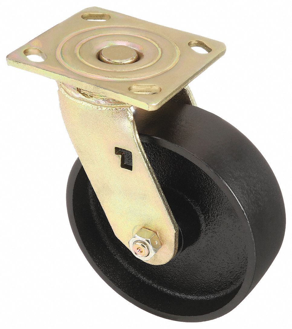 STANDARD PLATE CASTER, 8 IN WHEEL DIAMETER, 1200 LB, 9½ IN MOUNTING H, SWIVEL CASTER