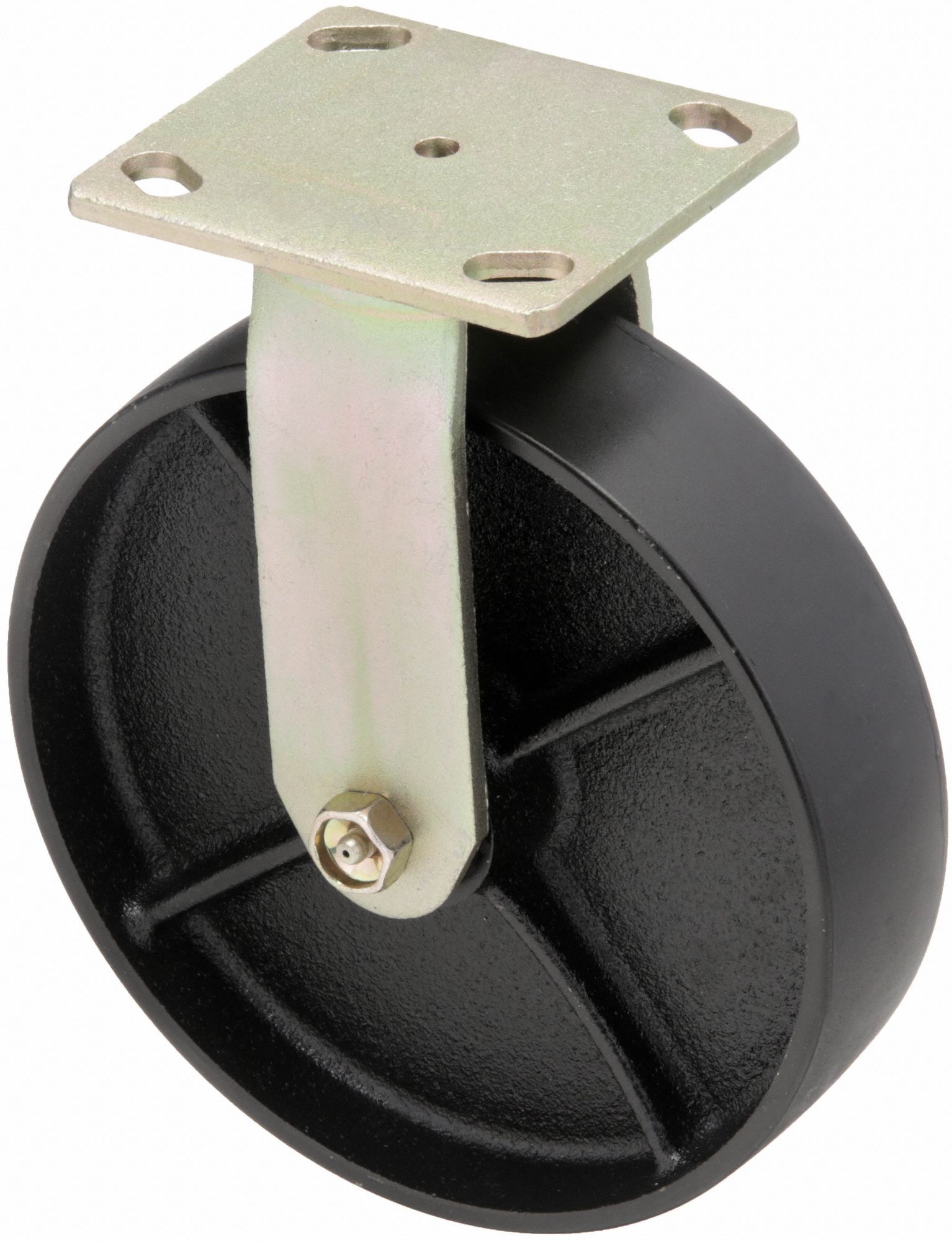 STANDARD PLATE CASTER, 8 IN WHEEL DIAMETER, 1200 LB, 9½ IN MOUNTING H, RIGID CASTER