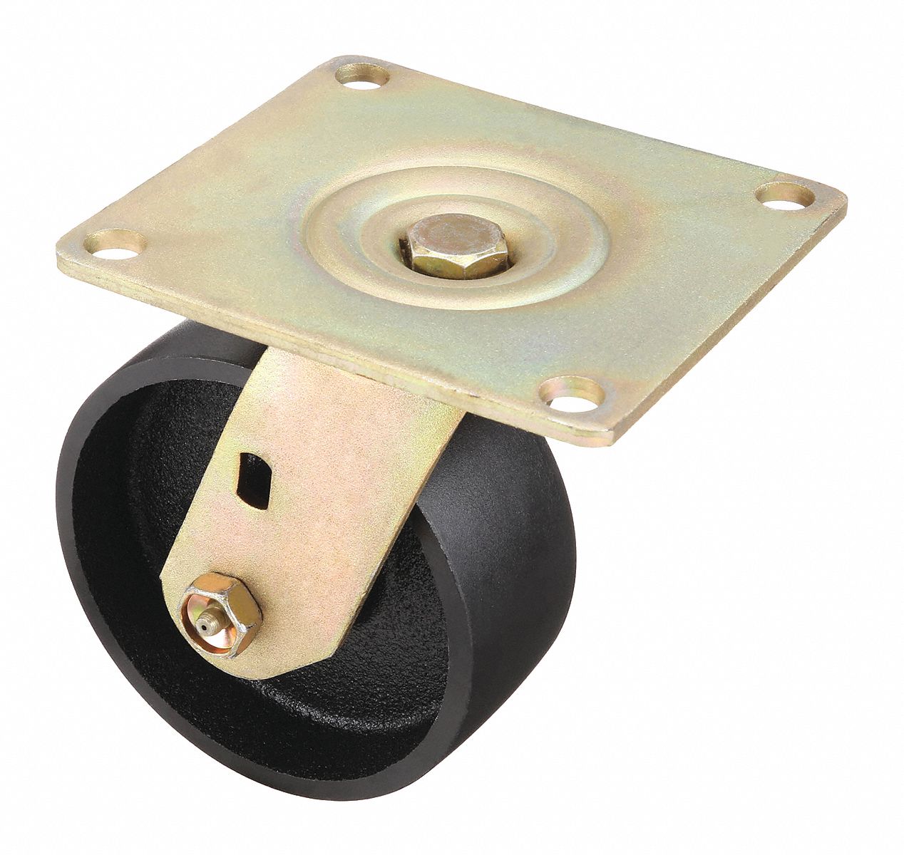 STANDARD PLATE CASTER, 5 IN WHEEL DIAMETER, 1200 LB, 6½ IN MOUNTING H, SWIVEL CASTER