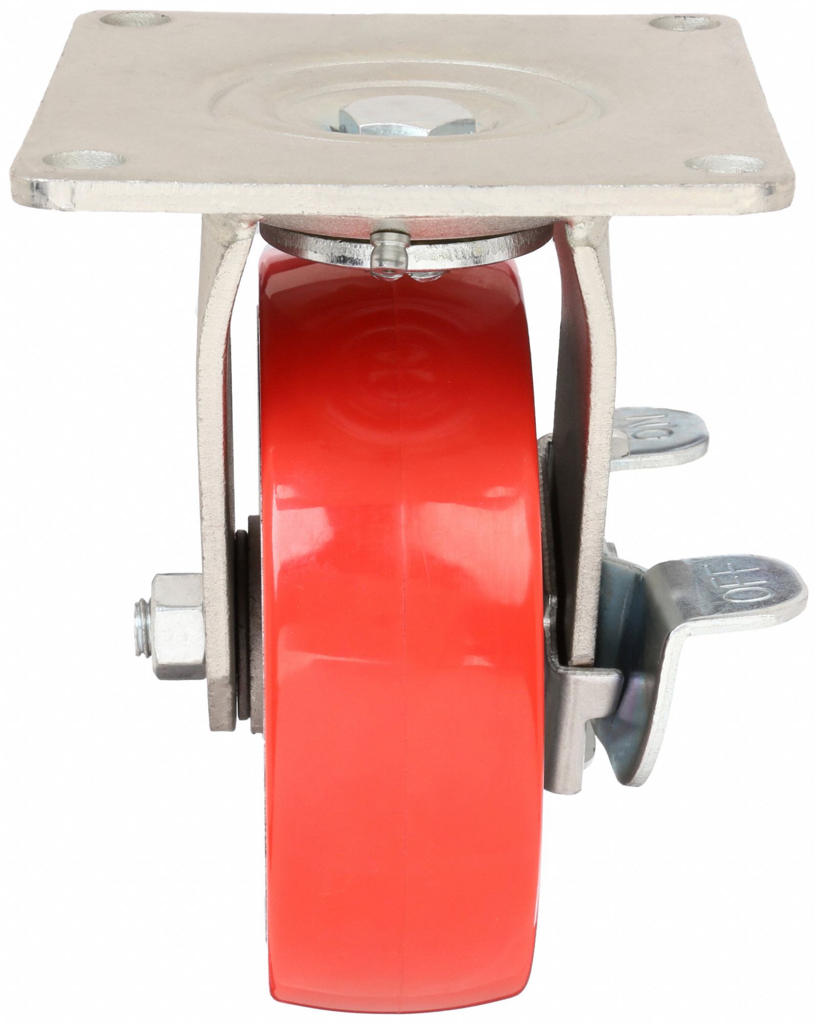 GRAINGER APPROVED Standard Plate Caster, Swivel, Polyurethane, 1200 lb