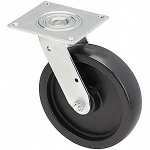 STANDARD PLATE CASTER, 8 IN WHEEL DIAMETER, 1000 LB, 9½ IN MOUNTING H, SWIVEL CASTER STANDARD PLATE CASTER, 8 IN WHEEL DIAMETER, 1000 LB, 9½ IN MOUNTING H, SWIVEL CASTER