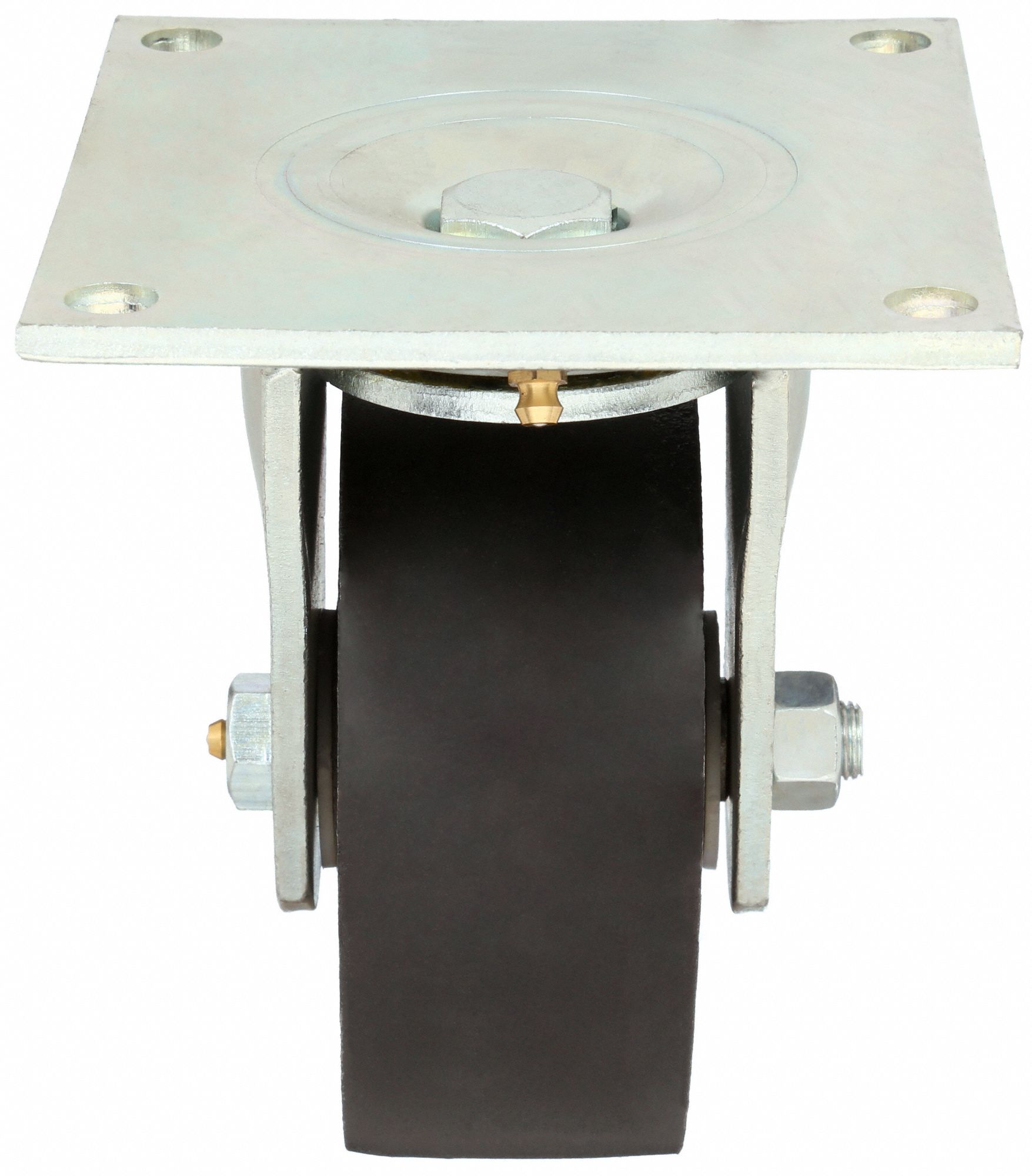 GRAINGER APPROVED Standard Plate Caster, Swivel, Iron, 1200 lb, 5 in