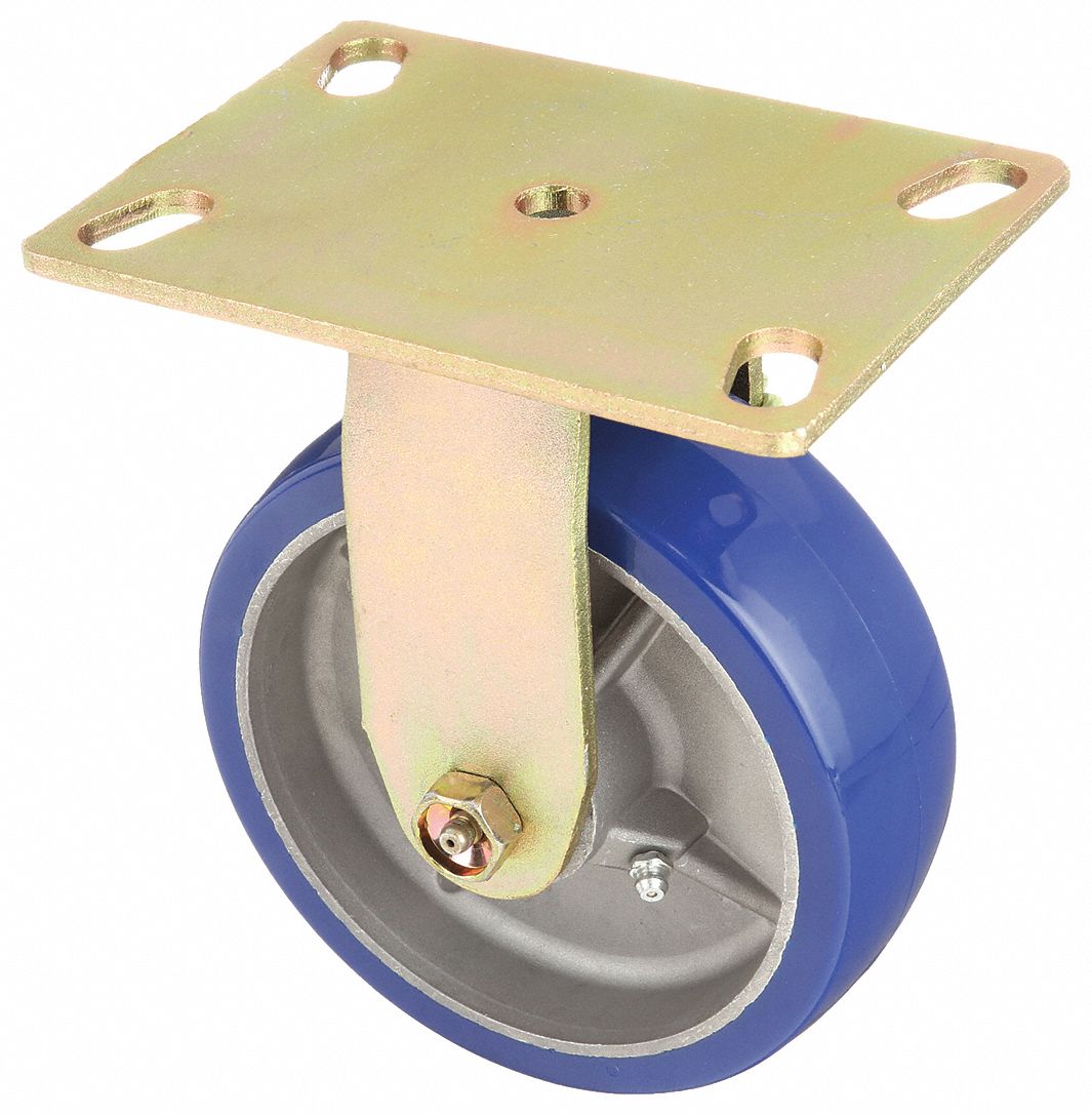 STANDARD PLATE CASTER, 6 IN WHEEL DIAMETER, 1750 LB, 7½ IN MOUNTING H, RIGID CASTER