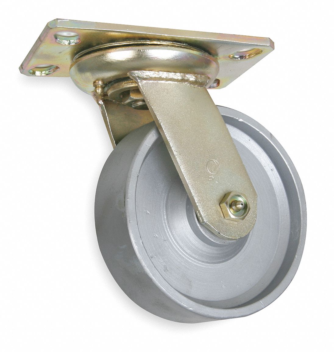 GRAINGER APPROVED Standard Plate Caster, Swivel, Iron, 1750 lb, 8 in