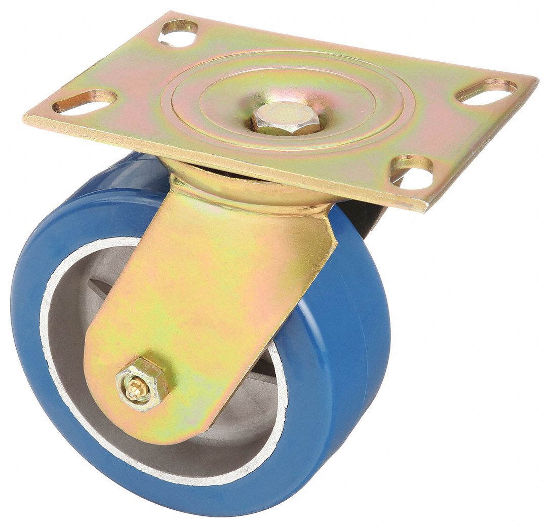 STANDARD PLATE CASTER, 6 IN WHEEL DIAMETER, 1750 LB, 7½ IN MOUNTING H, SWIVEL CASTER