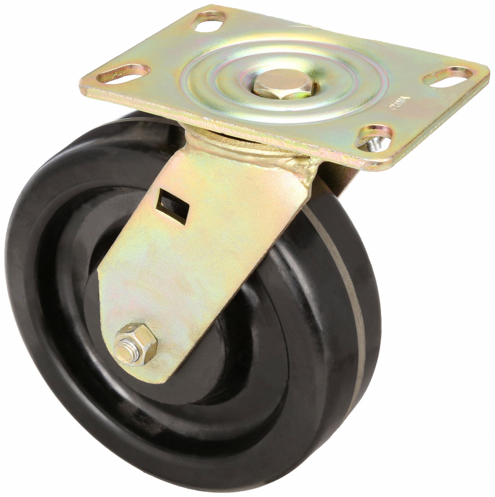 GRAINGER APPROVED Standard Plate Caster, Swivel, Phenolic, 1750 lb, 8
