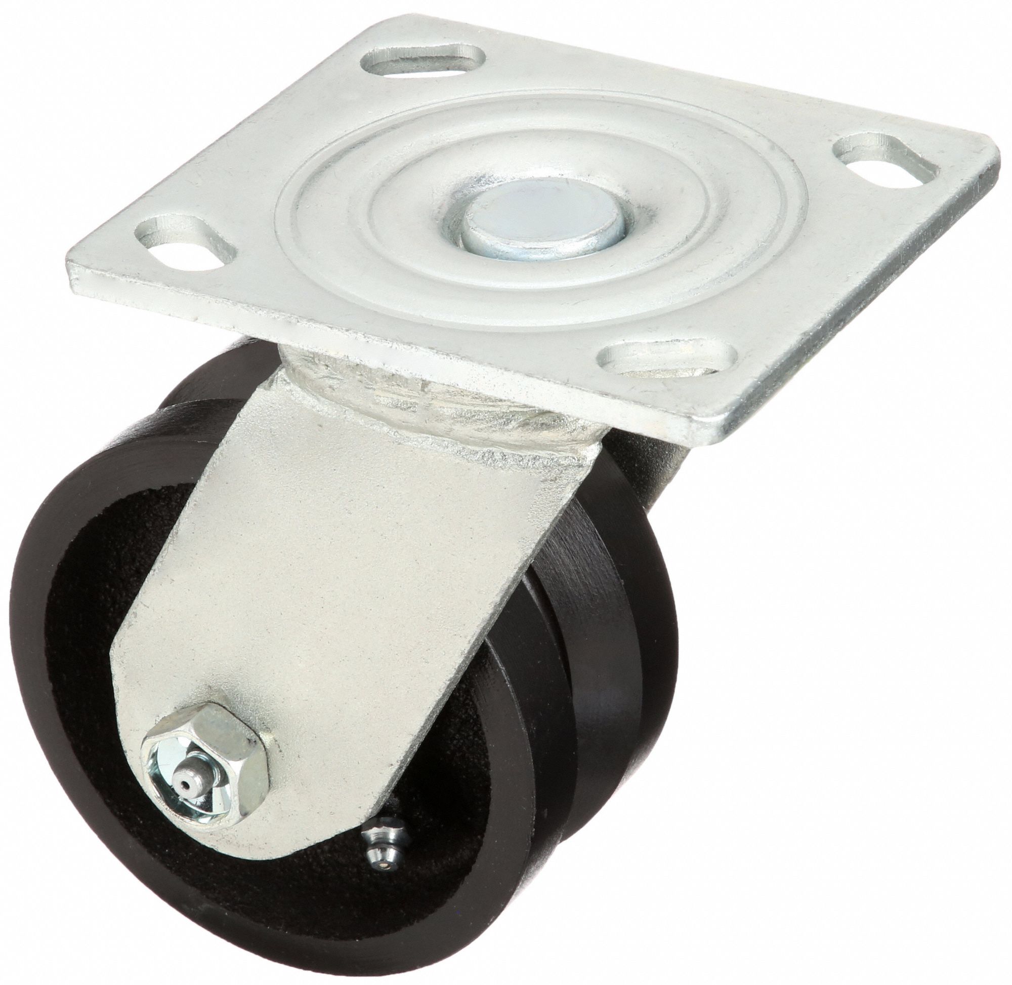 GRAINGER APPROVED V-Groove Track-Wheel Plate Caster, Swivel, 800 lb, 4 ...