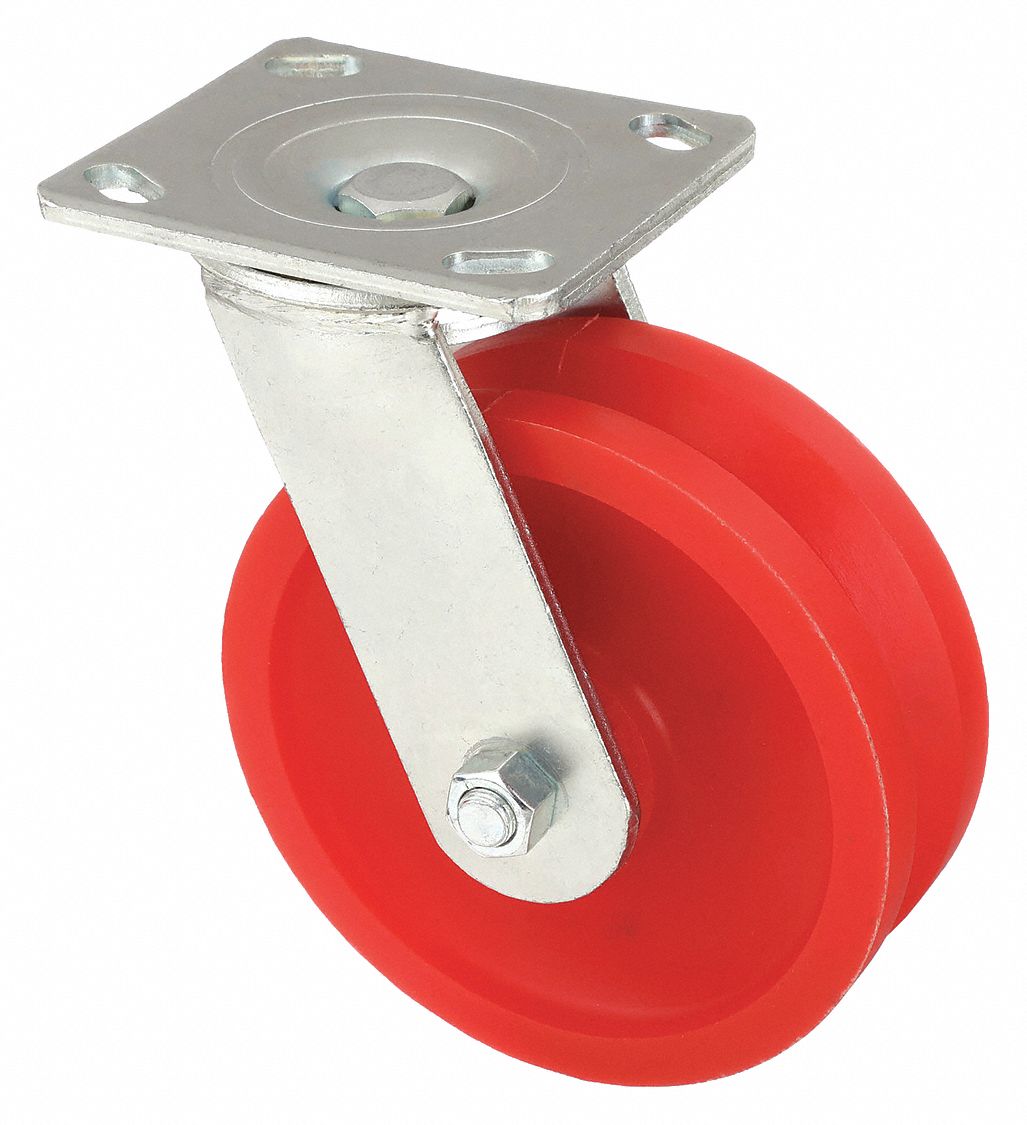 5 in Wheel Dia., 400 lb, V-Groove Track-Wheel Plate Caster - 1NWD1 ...