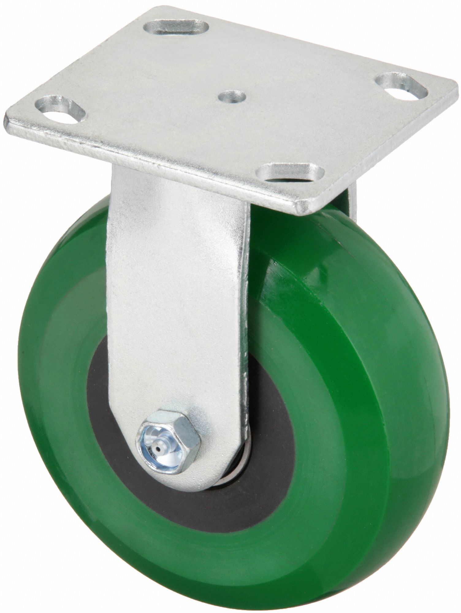 STANDARD PLATE CASTER, 4 IN WHEEL DIAMETER, 1000 LB, 5⅝ IN MOUNTING H, RIGID CASTER