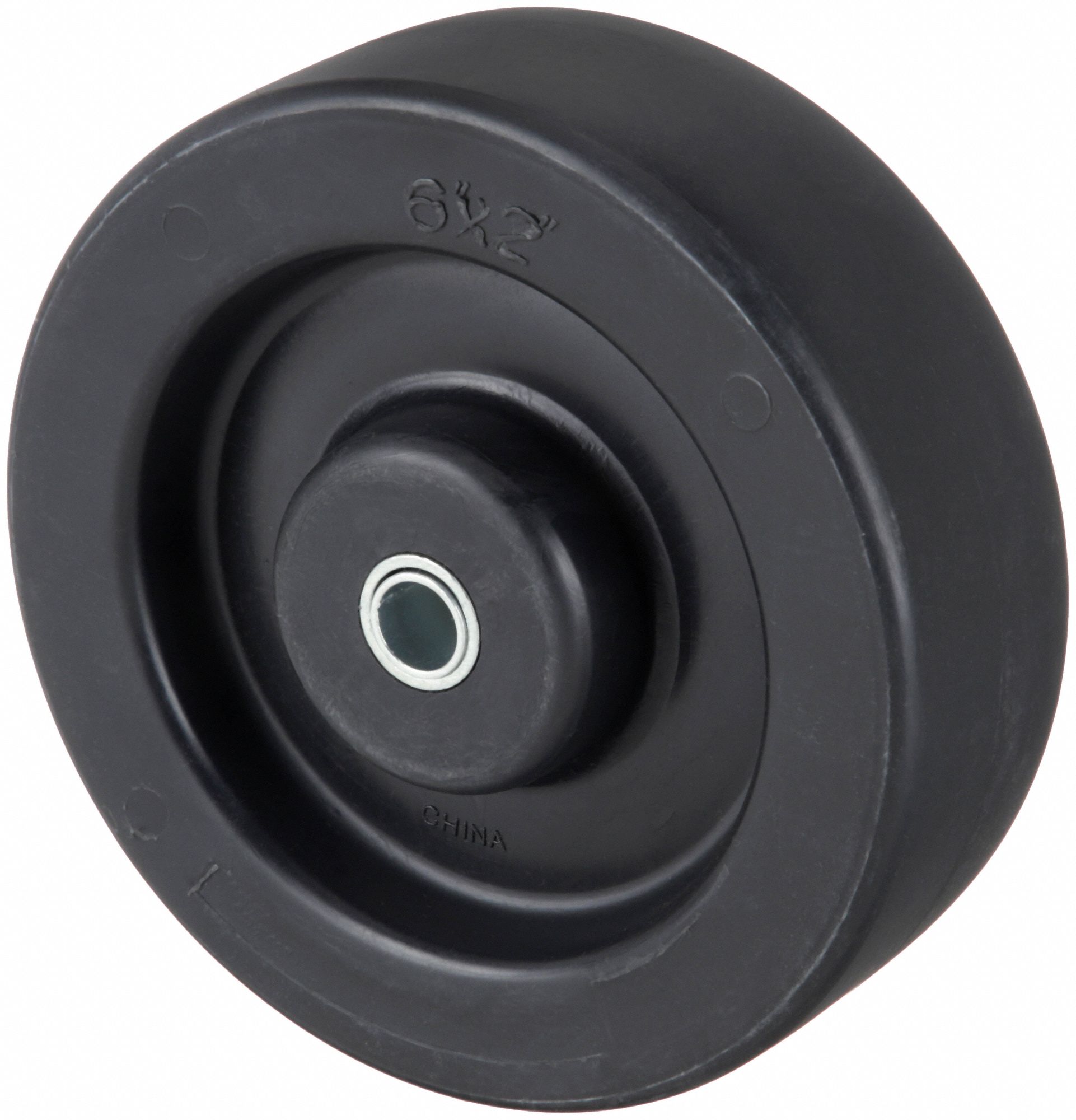 POLYOLEFIN TREAD WHEEL, 6 IN WHEEL DIAMETER, 2 IN WHEEL W, 500 LB LOAD RATING
