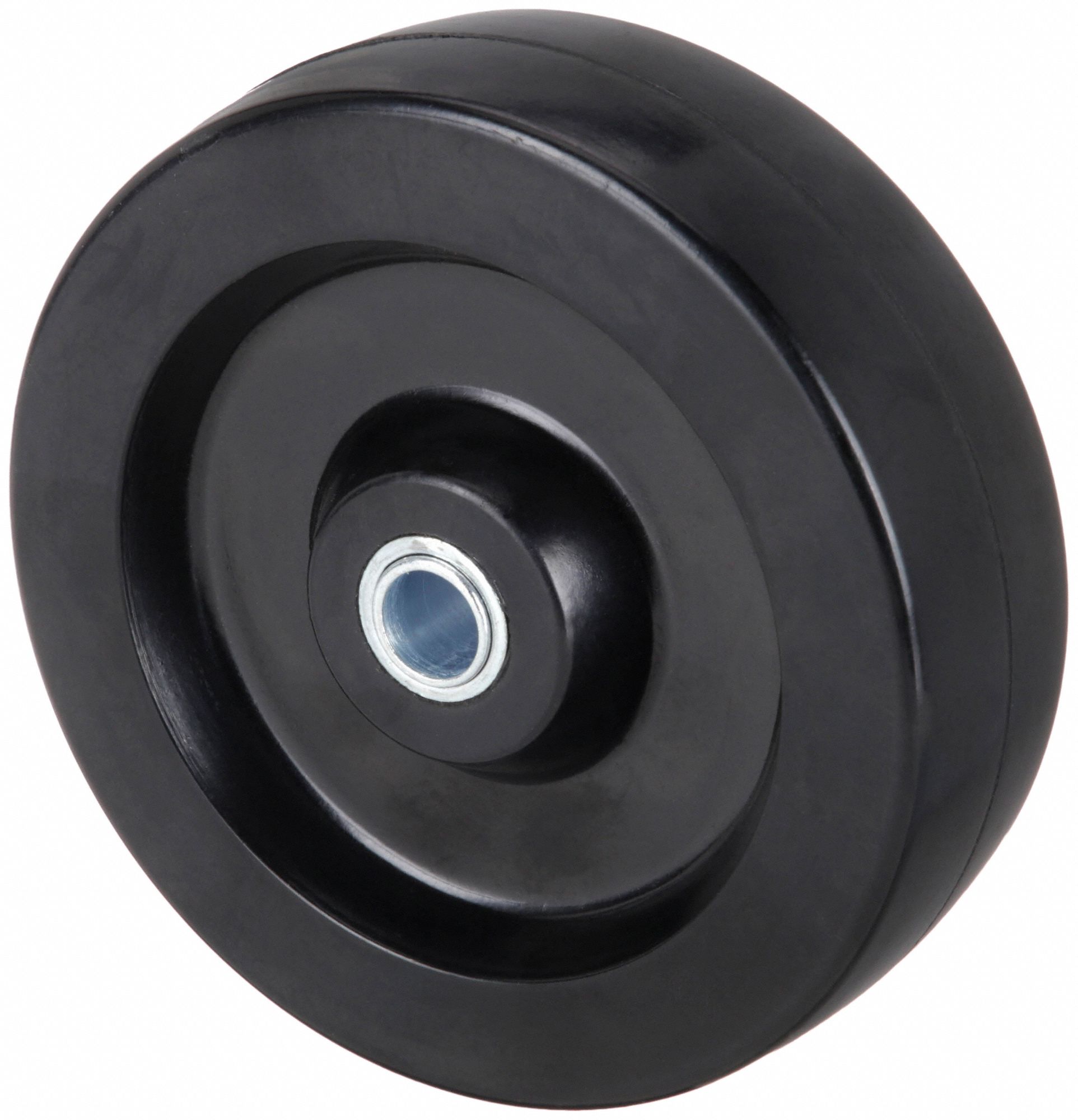 SOLID RUBBER WHEEL, 5 IN WHEEL DIAMETER, 1½ IN WHEEL W, 300 LB LOAD RATING
