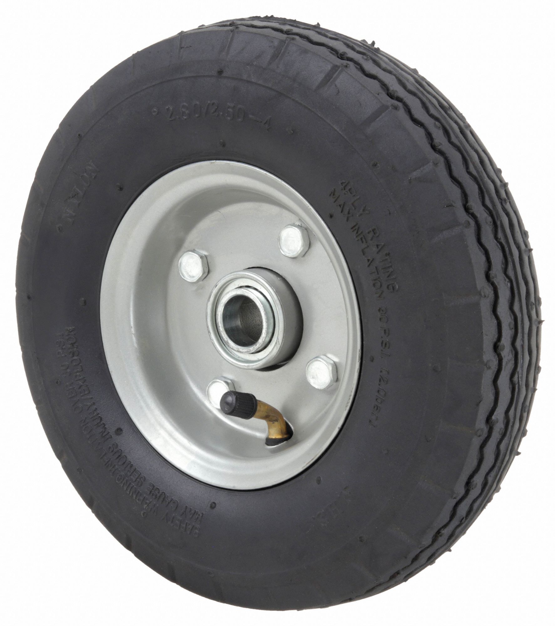 PNEUMATIC WHEEL, 8 IN WHEEL DIAMETER, 2⅞ IN WHEEL W, 300 LB, ¾ IN FOR AXLE SIZE
