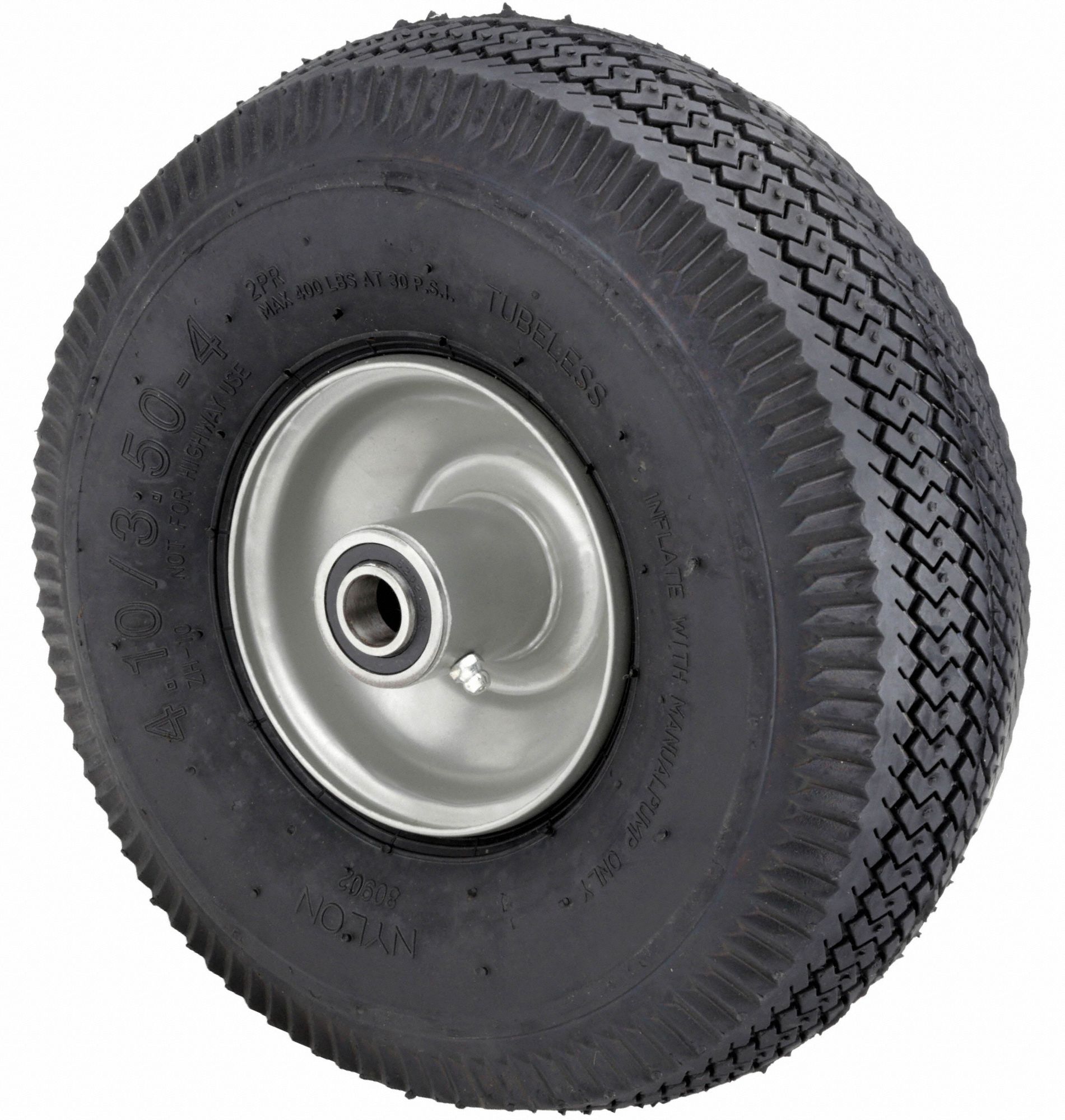 GRAINGER APPROVED Pneumatic Wheel, 10 in Wheel Dia., 230 lb Load Rating ...