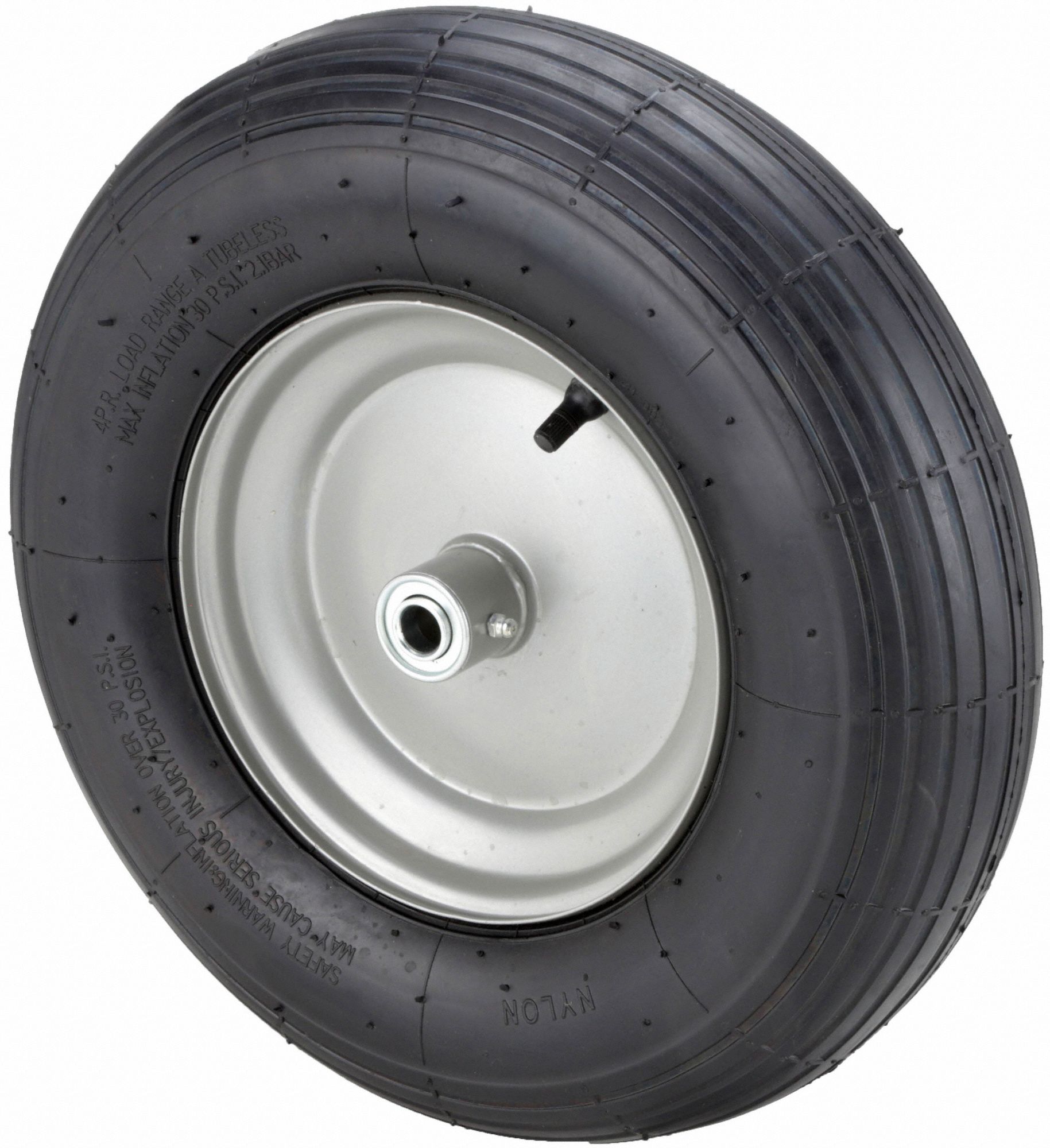 PNEUMATIC WHEEL, 15⅜ IN WHEEL DIAMETER, 3⅛ IN WHEEL W, 435 LB, 6 IN HUB L, STEEL