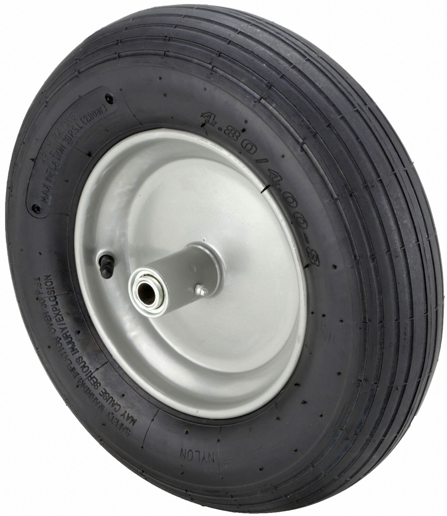 PNEUMATIC WHEEL, 15⅜ IN WHEEL DIAMETER, 3½ IN WHEEL W, 670 LB, 6 IN HUB L, STEEL