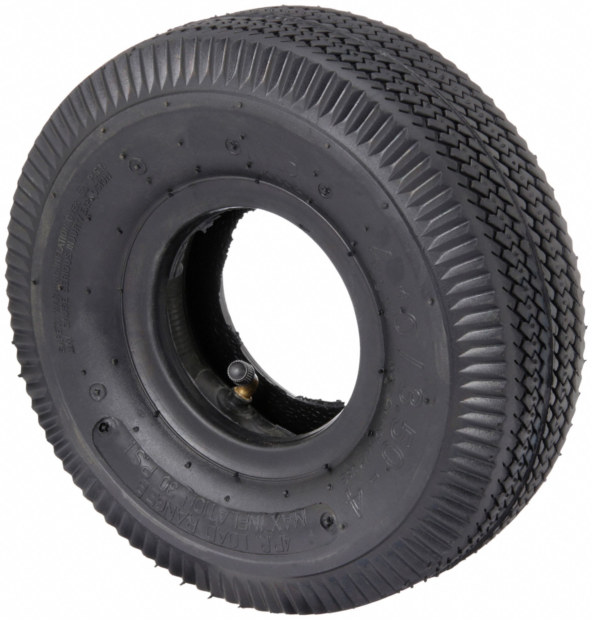 TIRE WITH TUBE,2 PLY,10X3.5 IN.