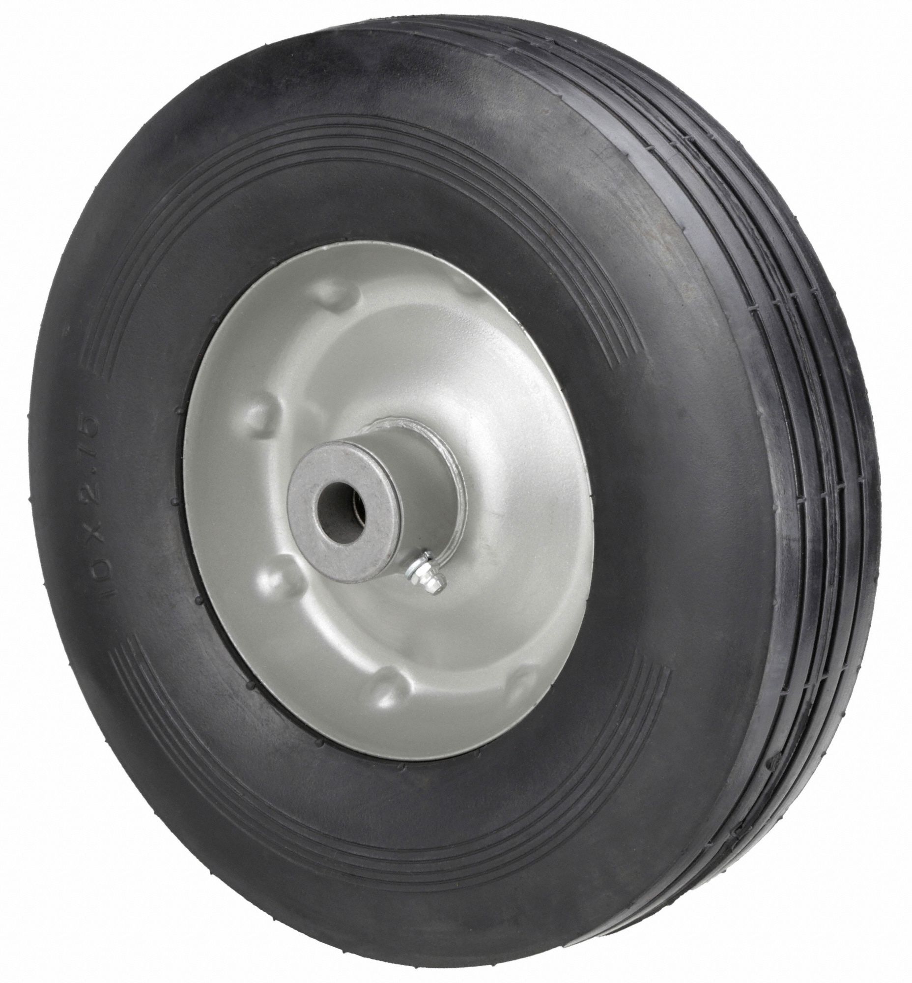 SEMIPNEUMATIC WHEEL, 10 IN WHEEL DIAMETER, 3⅞ IN WHEEL W, 300 LB, 3¼ IN HUB L